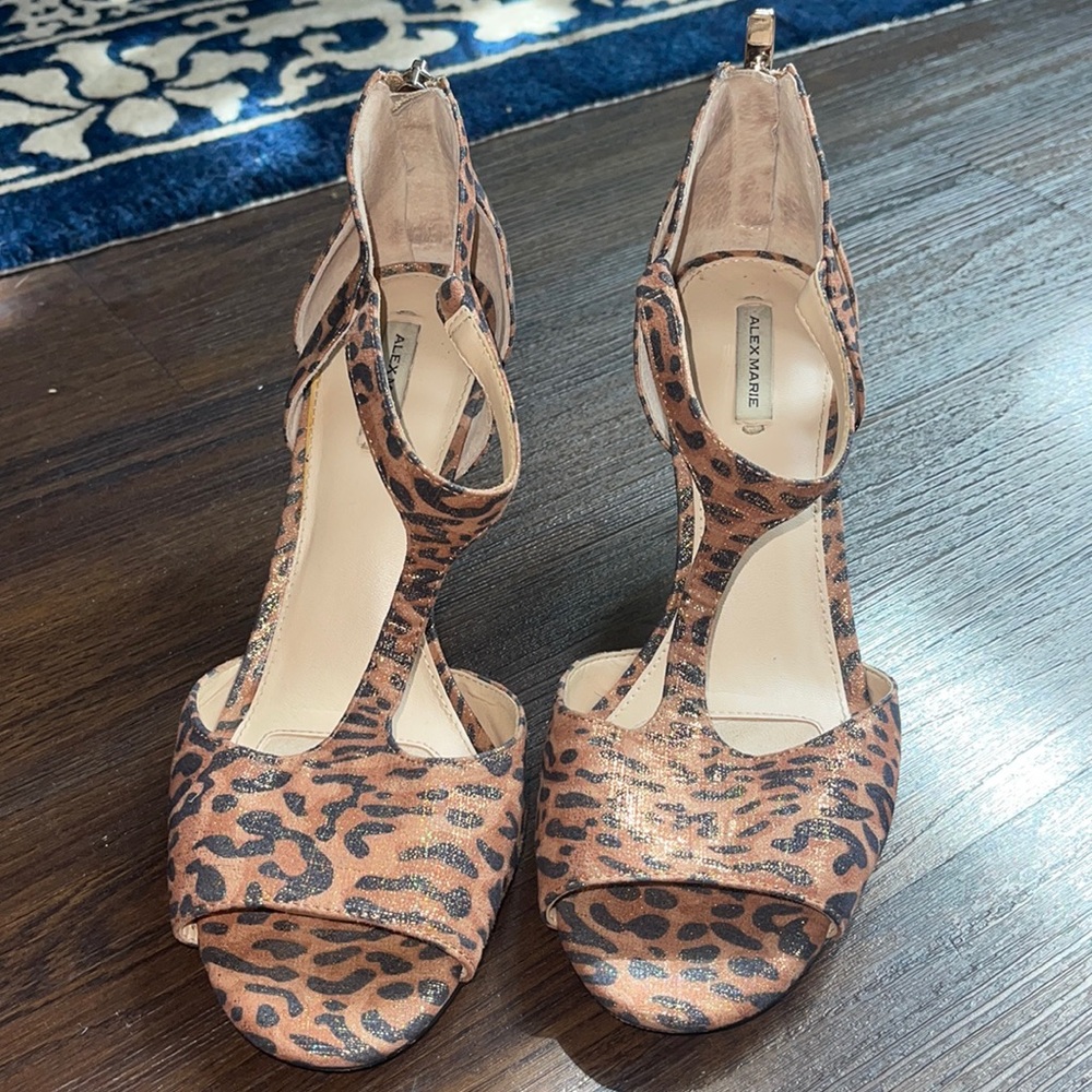 Alex Marie leopard heels. Size 7.5